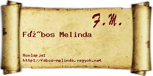 Fábos Melinda névjegykártya