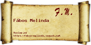 Fábos Melinda névjegykártya